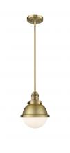 Innovations Lighting 201S-BB-HFS-61-BB - Hampden - 1 Light - 7 inch - Brushed Brass - Stem Hung - Mini Pendant