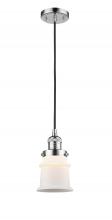  201S-BK-G184S-LED - Canton - 1 Light - 5 inch - Matte Black - Stem Hung - Mini Pendant