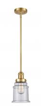 Innovations Lighting 201S-SG-G184 - Canton - 1 Light - 7 inch - Satin Gold - Stem Hung - Mini Pendant