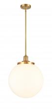  201S-SG-G201-14 - Beacon - 1 Light - 14 inch - Satin Gold - Stem Hung - Pendant