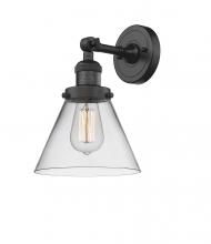  203-BK-G42 - Cone - 1 Light - 8 inch - Matte Black - Sconce