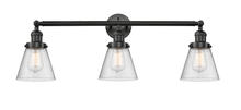 Innovations Lighting 205-BK-G64-LED - Cone - 3 Light - 30 inch - Matte Black - Bath Vanity Light