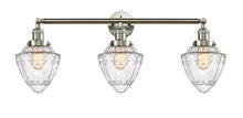  205-SN-G664-7 - Bullet - 3 Light - 34 inch - Brushed Satin Nickel - Bath Vanity Light