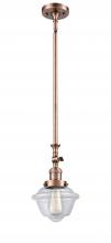  206-AC-G532 - Oxford - 1 Light - 7 inch - Antique Copper - Stem Hung - Mini Pendant