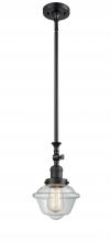  206-BK-G532 - Oxford - 1 Light - 7 inch - Matte Black - Stem Hung - Mini Pendant