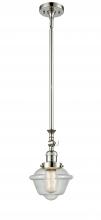  206-PN-G534 - Oxford - 1 Light - 7 inch - Polished Nickel - Stem Hung - Mini Pendant