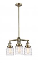 Innovations Lighting 207-AB-G513 - Bell - 3 Light - 19 inch - Antique Brass - Stem Hung - Chandelier