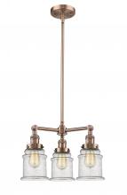 Innovations Lighting 207-AC-G184 - Canton - 3 Light - 18 inch - Antique Copper - Stem Hung - Chandelier