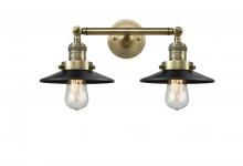  208-AB-M6 - Railroad - 2 Light - 18 inch - Antique Brass - Bath Vanity Light