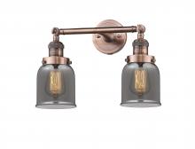 Innovations Lighting 208-AC-G53 - Bell - 2 Light - 16 inch - Antique Copper - Bath Vanity Light