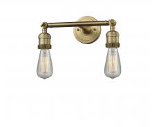  208-BB - Bare Bulb - 2 Light - 11 inch - Brushed Brass - Bath Vanity Light