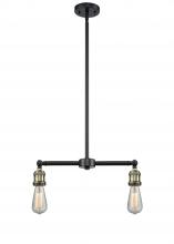  209-BAB - Bare Bulb - 2 Light - 20 inch - Black Antique Brass - Stem Hung - Island Light