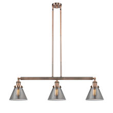 Innovations Lighting 213-AC-G43 - Cone - 3 Light - 40 inch - Antique Copper - Stem Hung - Island Light