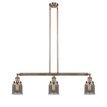 Innovations Lighting 213-AC-G53 - Bell - 3 Light - 38 inch - Antique Copper - Stem Hung - Island Light