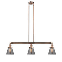 Innovations Lighting 213-AC-G63 - Cone - 3 Light - 39 inch - Antique Copper - Stem Hung - Island Light