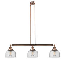 Innovations Lighting 213-AC-G74 - Bell - 3 Light - 41 inch - Antique Copper - Stem Hung - Island Light