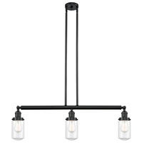 Innovations Lighting 213-BK-G312 - Dover - 3 Light - 37 inch - Matte Black - Stem Hung - Island Light