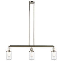 Innovations Lighting 213-PN-G312 - Dover - 3 Light - 37 inch - Polished Nickel - Stem Hung - Island Light