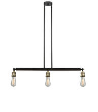  213-BAB - Bare Bulb - 3 Light - 38 inch - Black Antique Brass - Stem Hung - Island Light