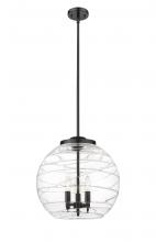  221-3S-BK-G1213-16 - Athens Deco Swirl - 3 Light - 16 inch - Matte Black - Cord hung - Pendant