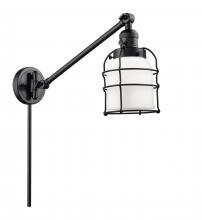  237-BK-G51-CE-LED - Bell Cage - 1 Light - 8 inch - Matte Black - Swing Arm