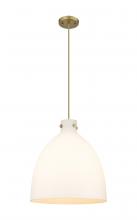  410-1PL-BB-G412-18WH - Newton Bell - 1 Light - 18 inch - Brushed Brass - Cord hung - Pendant