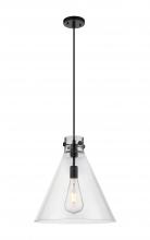 Innovations Lighting 410-1PL-BK-G411-16CL - Newton Cone - 1 Light - 16 inch - Matte Black - Cord hung - Pendant