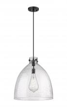  410-1PL-BK-G412-18SDY - Newton Bell - 1 Light - 18 inch - Matte Black - Cord hung - Pendant