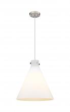  410-1PL-SN-G411-18WH - Newton Cone - 1 Light - 18 inch - Satin Nickel - Cord hung - Pendant