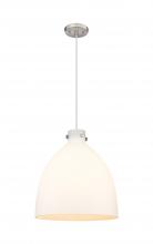 Innovations Lighting 410-1PL-SN-G412-18WH - Newton Bell - 1 Light - 18 inch - Satin Nickel - Cord hung - Pendant