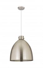  410-1PL-SN-M412-18SN - Newton Sphere - 1 Light - 18 inch - Satin Nickel - Cord hung - Pendant