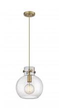  410-1PM-BB-G410-10SDY - Newton Sphere - 1 Light - 10 inch - Brushed Brass - Cord hung - Mini Pendant