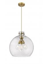  410-3PL-BB-G410-18SDY - Newton Sphere - 3 Light - 18 inch - Brushed Brass - Cord hung - Pendant