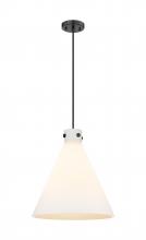  410-3PL-BK-G411-18WH - Newton Cone - 3 Light - 18 inch - Matte Black - Cord hung - Pendant