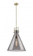  411-1SL-BB-G411-18SM - Newton Cone - 1 Light - 18 inch - Brushed Brass - Cord hung - Pendant