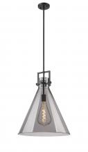  411-1SL-BK-G411-18SM - Newton Cone - 1 Light - 18 inch - Matte Black - Cord hung - Pendant