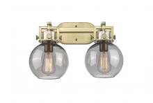 Innovations Lighting 411-2W-BB-G410-7SM - Newton Sphere - 2 Light - 17 inch - Brushed Brass - Bath Vanity Light