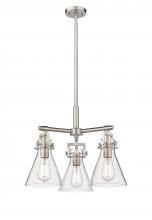  411-3CR-SN-G411-7SDY - Newton Cone - 3 Light - 21 inch - Satin Nickel - Pendant