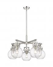 Innovations Lighting 411-5CR-PN-G410-7SDY - Newton Sphere - 5 Light - 26 inch - Polished Nickel - Chandelier