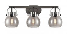 Innovations Lighting 423-3W-BK-G410-6SM - Pilaster II Sphere - 3 Light - 27 inch - Matte Black - Bath Vanity Light