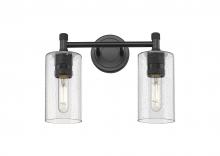 Innovations Lighting 434-2W-BK-G434-7SDY - Crown Point - 2 Light - 14 inch - Matte Black - Bath Vanity Light