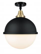 Innovations Lighting 447-1C-BAB-HFS-121-BK - Hampden - 1 Light - 13 inch - Black Antique Brass - Flush Mount