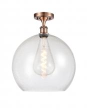 Innovations Lighting 516-1C-AC-G124-14 - Athens - 1 Light - 14 inch - Antique Copper - Semi-Flush Mount