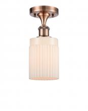 Innovations Lighting 516-1C-AC-G341 - Hadley - 1 Light - 5 inch - Antique Copper - Semi-Flush Mount