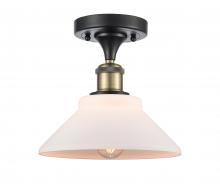  516-1C-BAB-G131 - Orwell - 1 Light - 8 inch - Black Antique Brass - Semi-Flush Mount