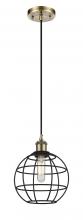 Innovations Lighting 516-1P-AB-CE-8-BK - Lake Placid - 1 Light - 8 inch - Antique Brass - Mini Pendant