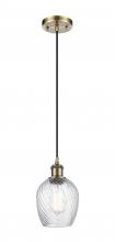  516-1P-AB-G292 - Salina - 1 Light - 6 inch - Antique Brass - Cord hung - Mini Pendant