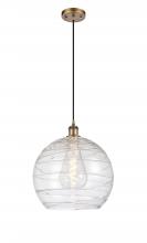 Innovations Lighting 516-1P-BB-G1213-14 - Athens Deco Swirl - 1 Light - 14 inch - Brushed Brass - Cord hung - Pendant