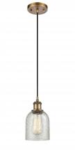  516-1P-BB-G259 - Caledonia - 1 Light - 5 inch - Brushed Brass - Cord hung - Mini Pendant