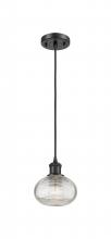 Innovations Lighting 516-1P-BK-G555-6CL - Ithaca - 1 Light - 6 inch - Matte Black - Cord hung - Mini Pendant